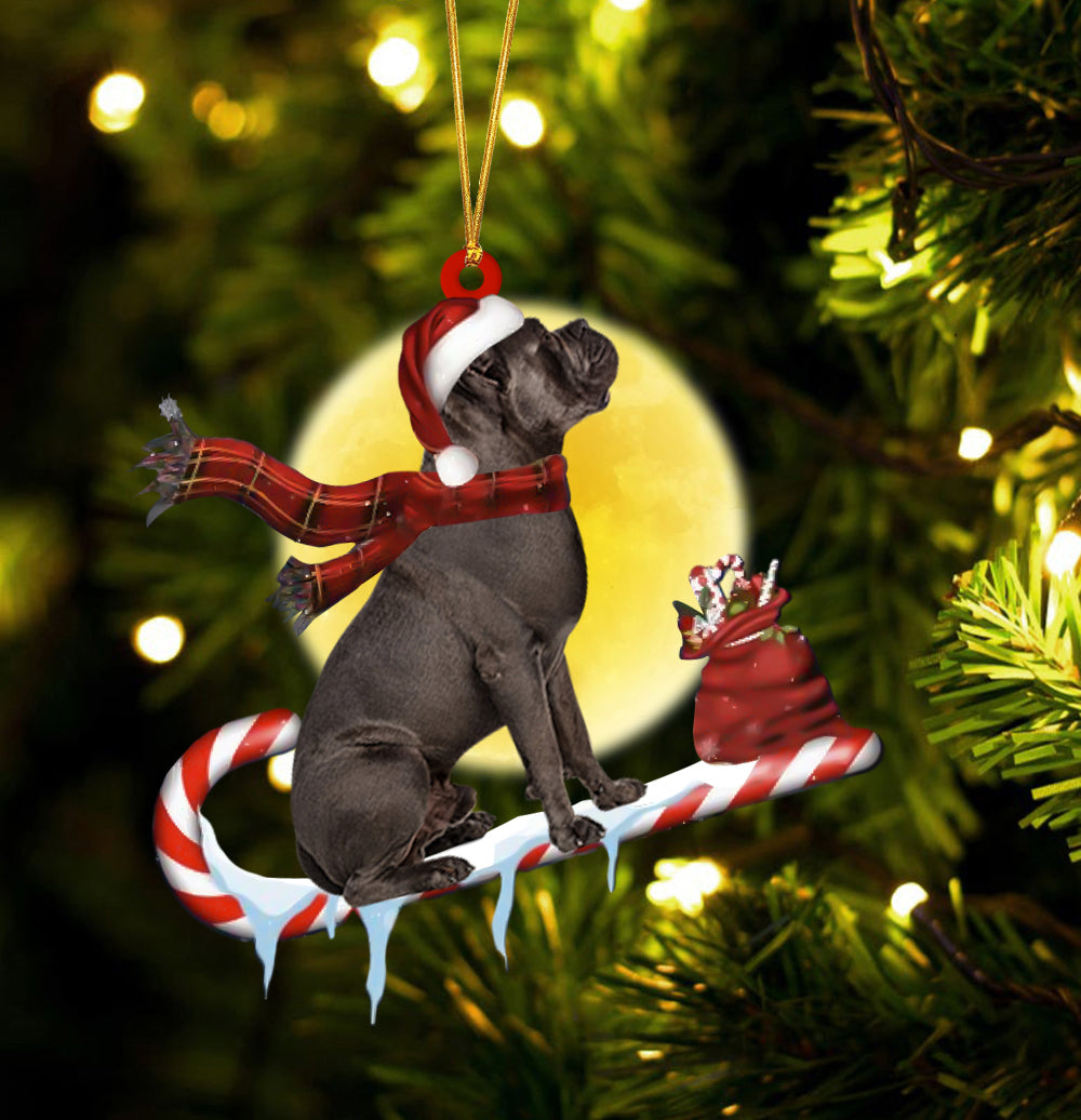 Cane-Corso On The Candy Cane Christmas Ornament