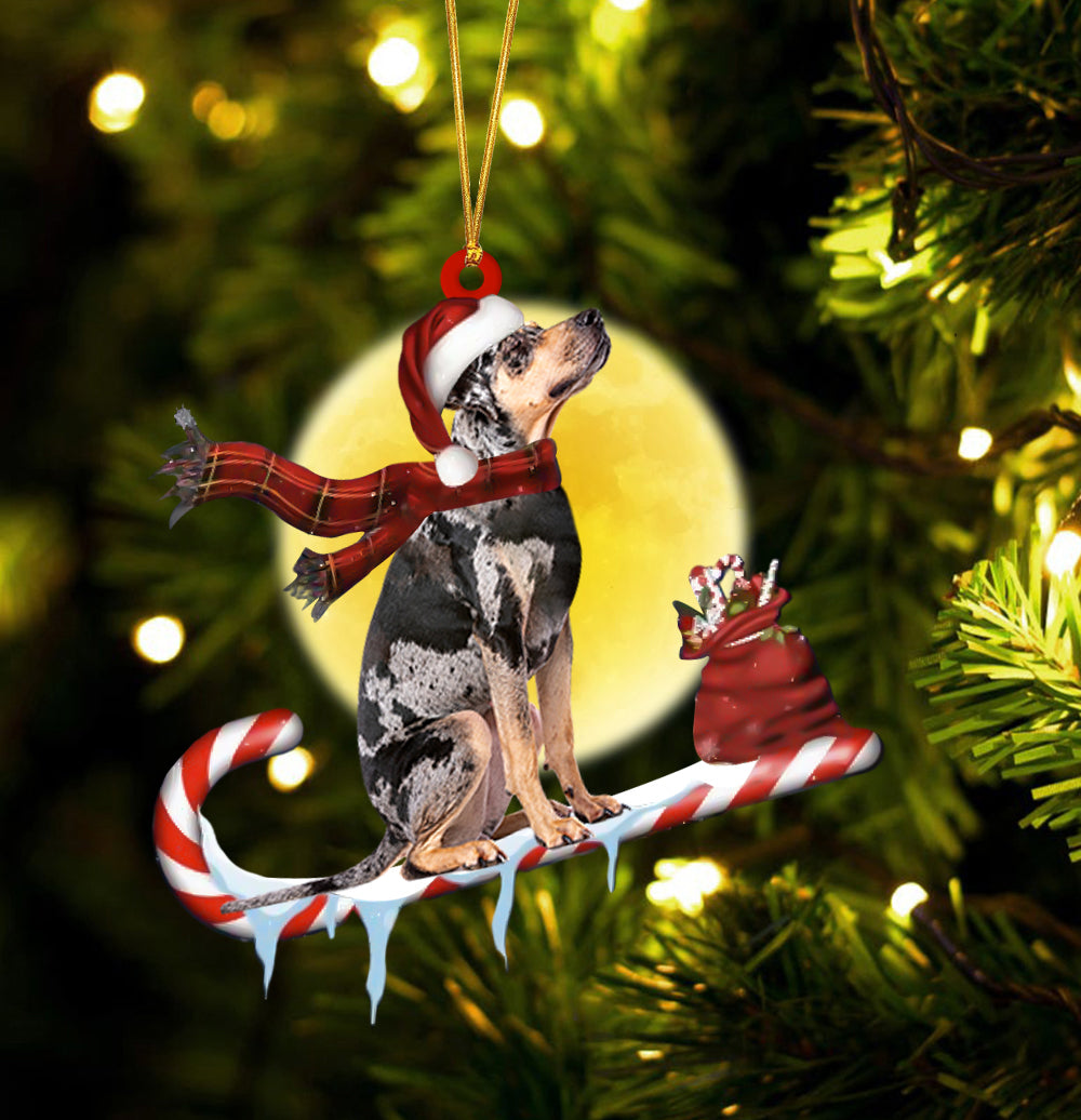 Catahoula-Leopard On The Candy Cane Christmas Ornament