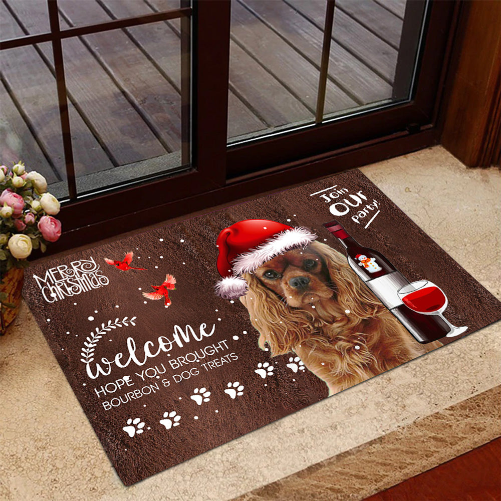 Cavalier King Charles Spaniel Join Our Party Christmas Doormat