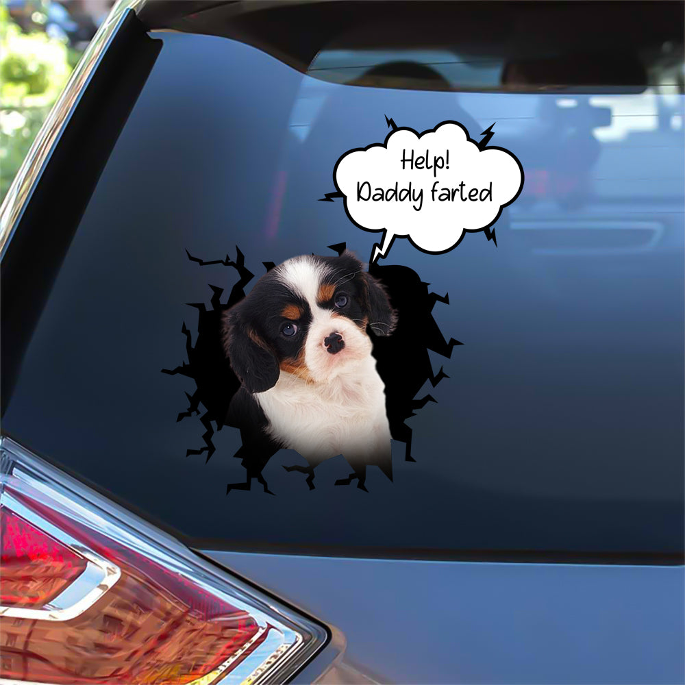 Cavalier-King-Charles-Spaniel Daddy Farted Funny Sticker