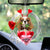 Cavalier King Charles Spaniel With Rose & Heart Balloon Ornament