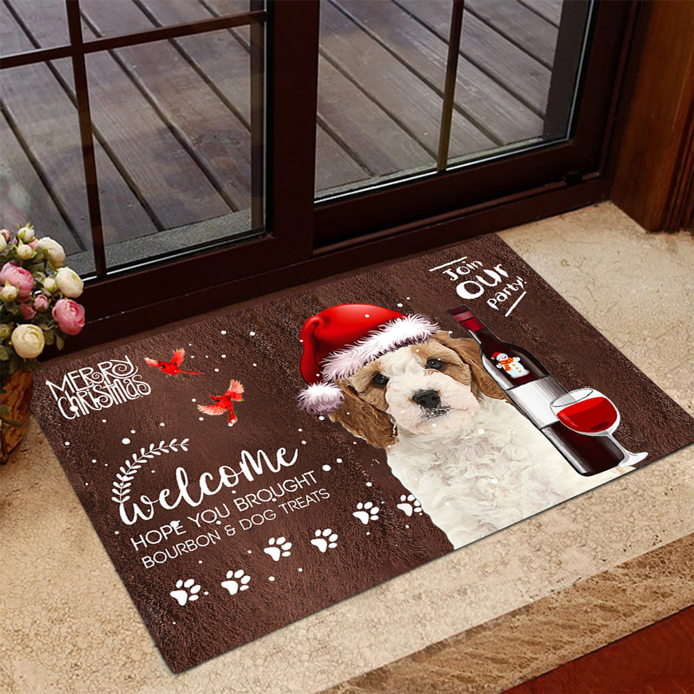Cavapoo Join Our Party Christmas Doormat