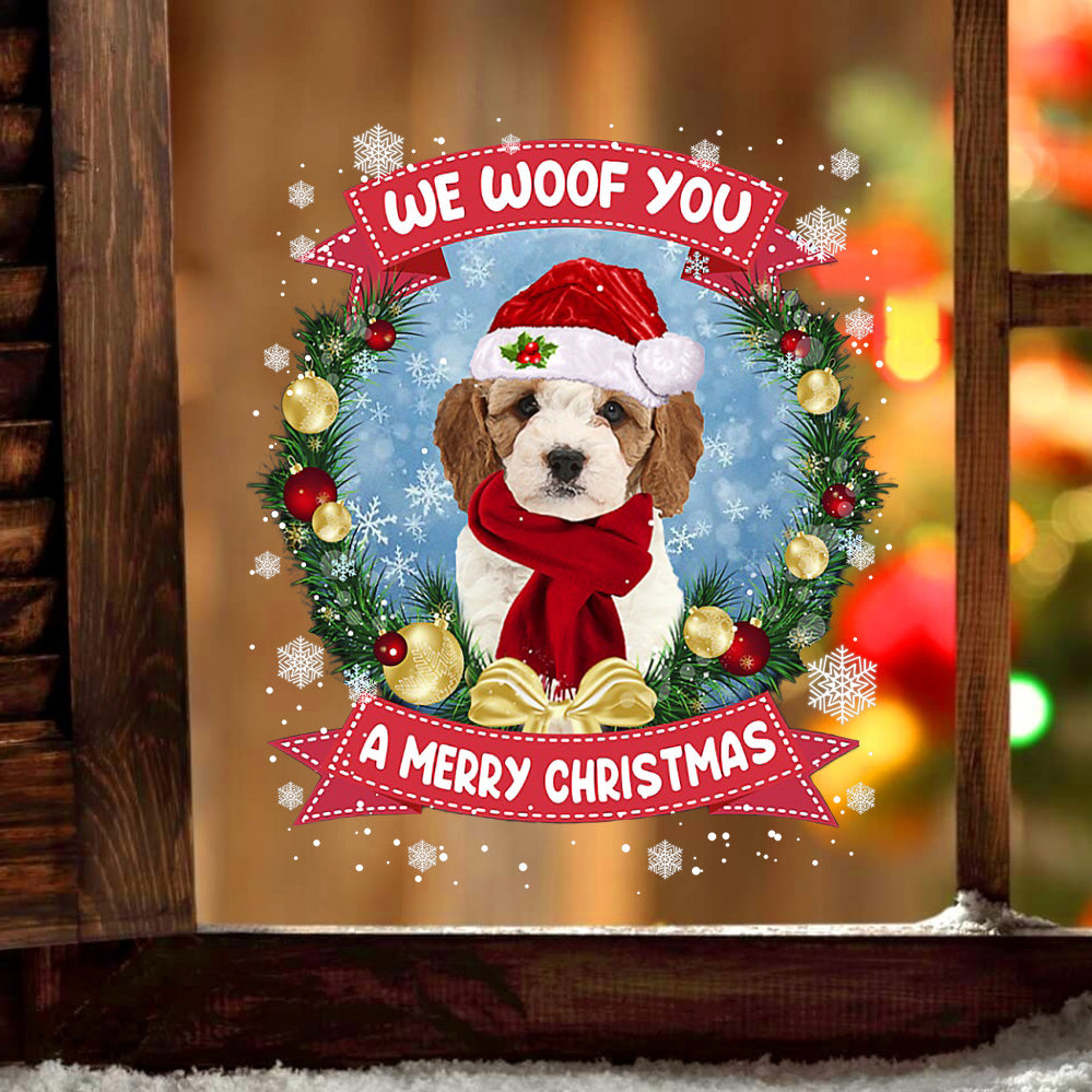 Cavapoo We Woof You Christmas Sticker