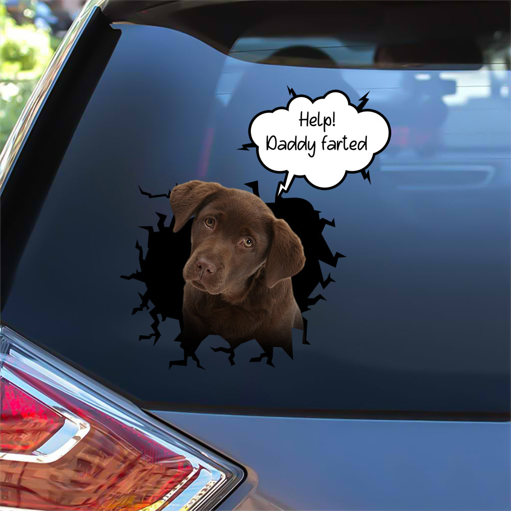 Chocolate-Labrador Daddy Farted Funny Sticker