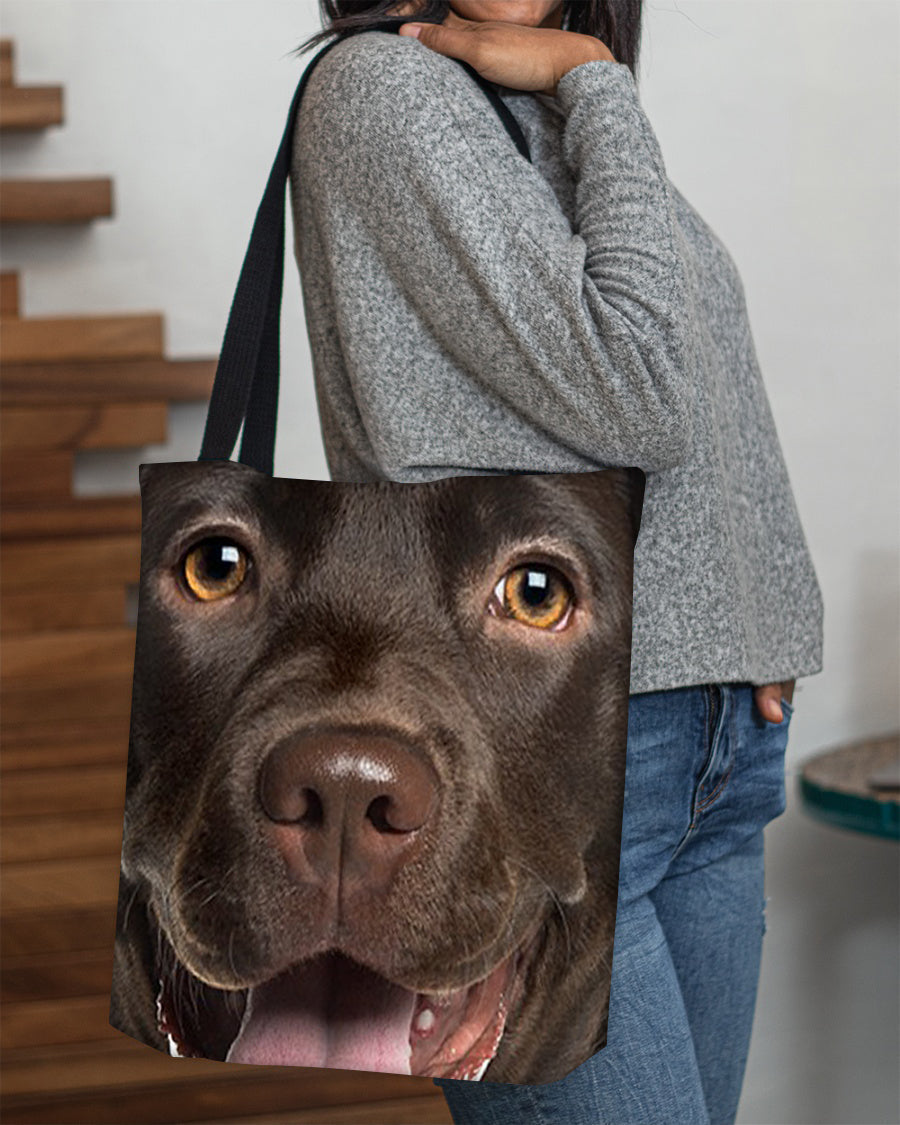 Chocolate Labrador Retriever Face Cloth Tote Bag