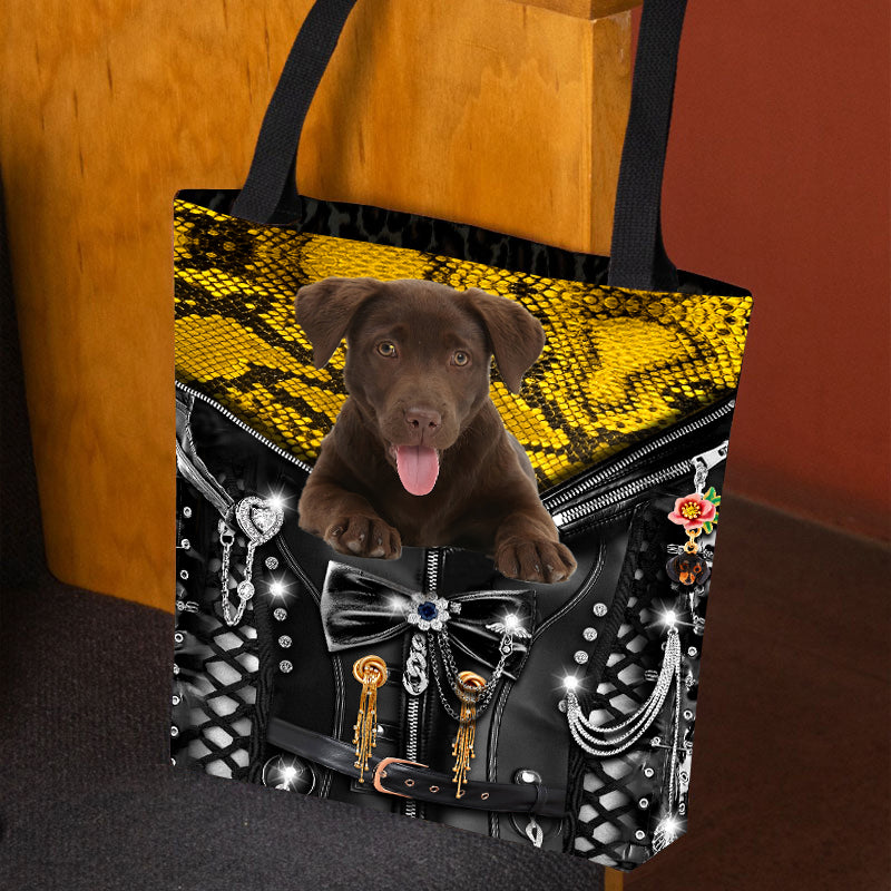Chocolate Labrador Punk Tote Bag