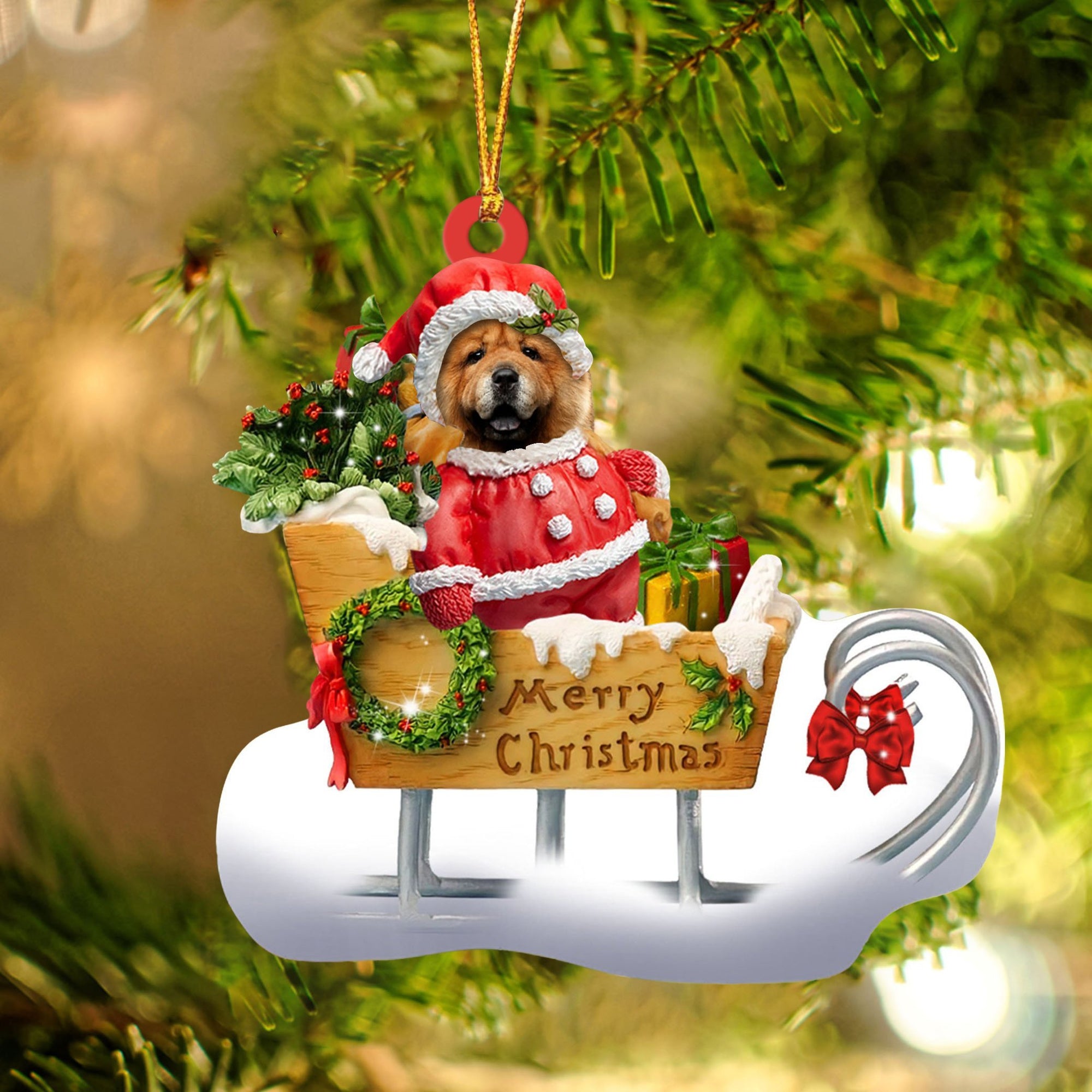 Chow Chow Merry Christmas Ornament
