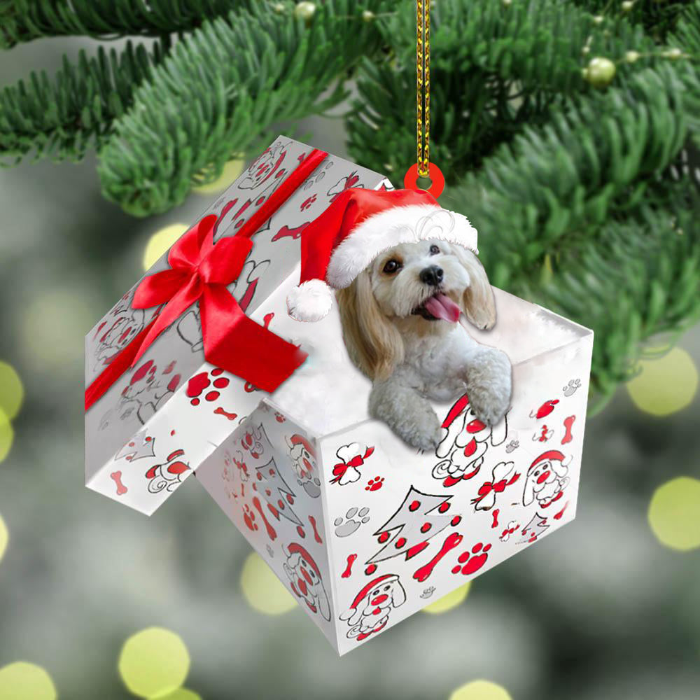 Cockapoo In Gift Box Christmas Ornament