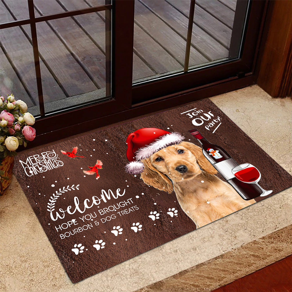 Cocker Spaniel Join Our Party Christmas Doormat