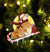 Corgi On The Candy Cane Christmas Ornament
