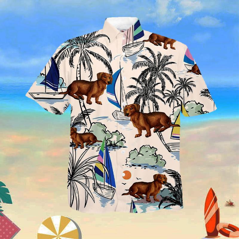Dachschund Summer Beach Hawaiian Shirt