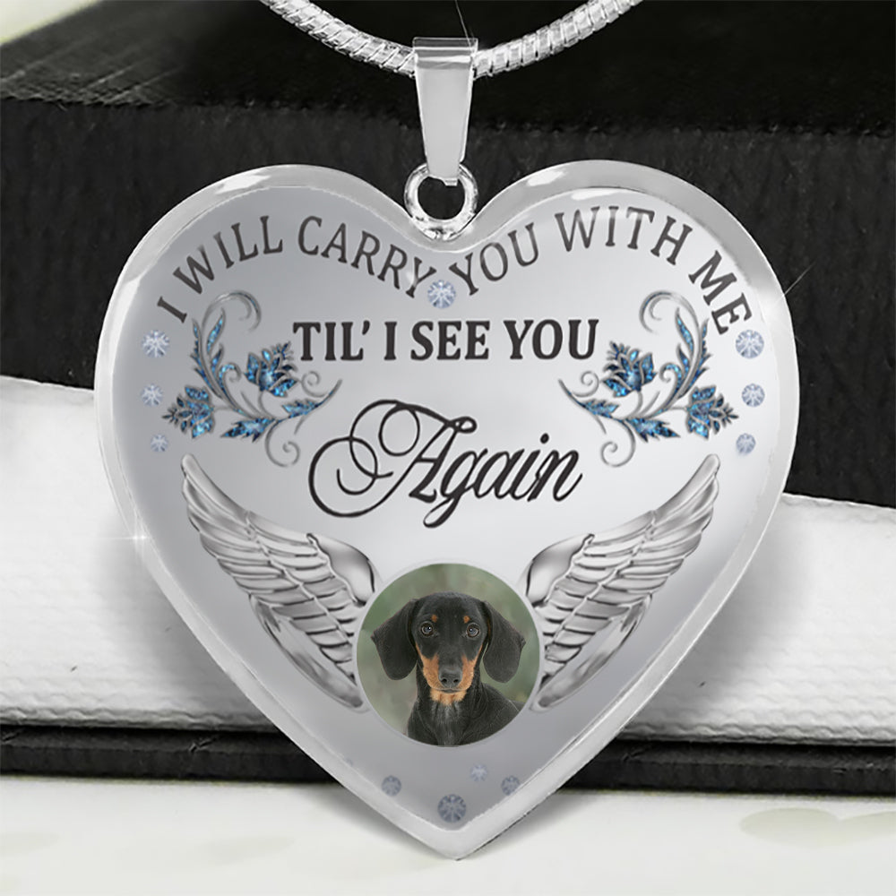 Dachshund Carry You With Me Memorial Necklace