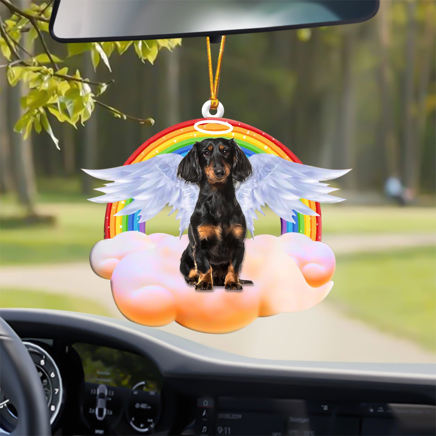 Dachshund With Angel Wings Memorial Ornament
