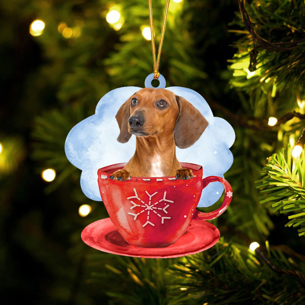 Dachshund On The Cup Christmas Ornament