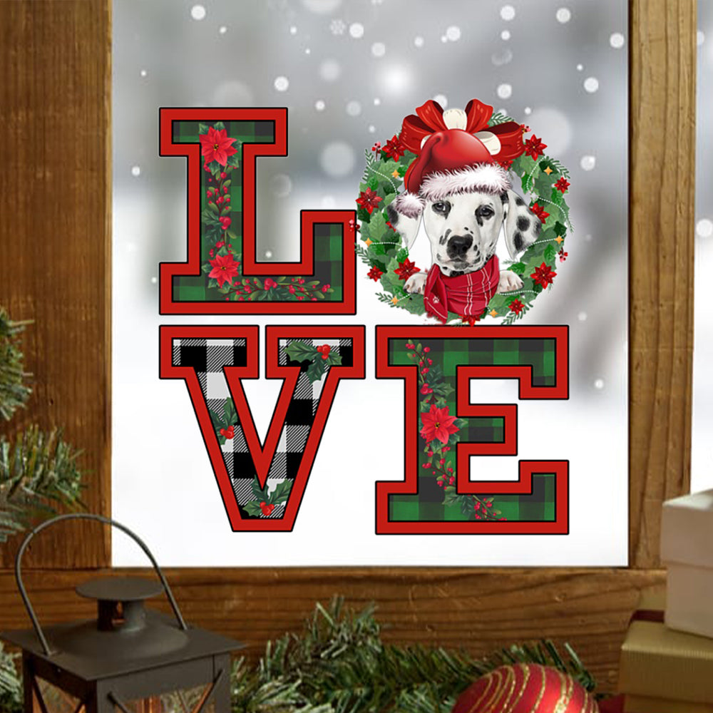 Love Dalmatian Christmas Sticker