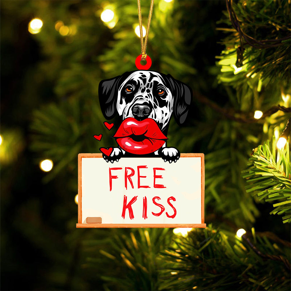 Dalmatian Free Kiss Christmas Ornament