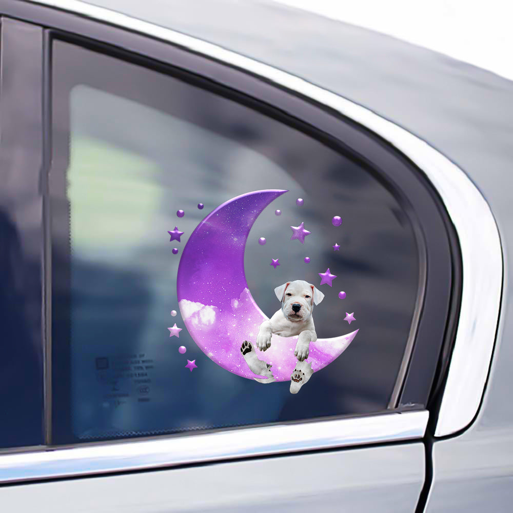 Dogo Argentino On The Purple Moon Sticker