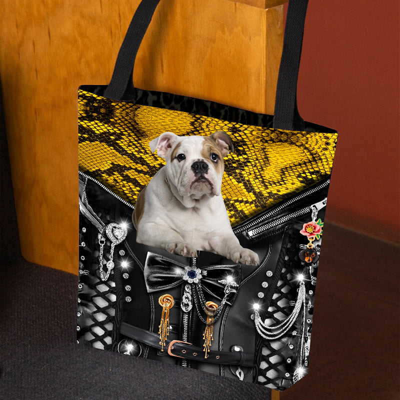 English Bulldog Punk Tote Bag