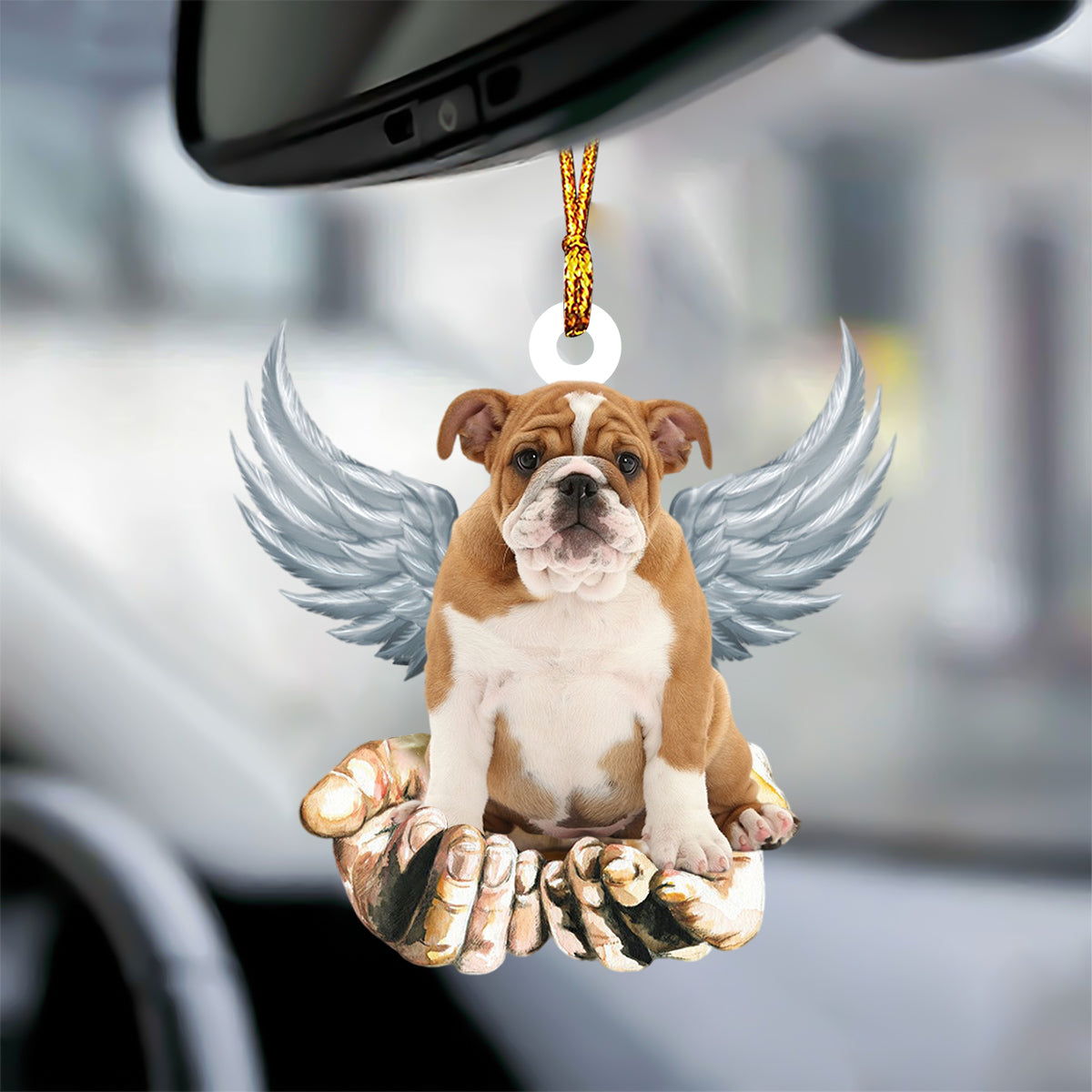 English Bulldog Angel Dog Memorial Ornament
