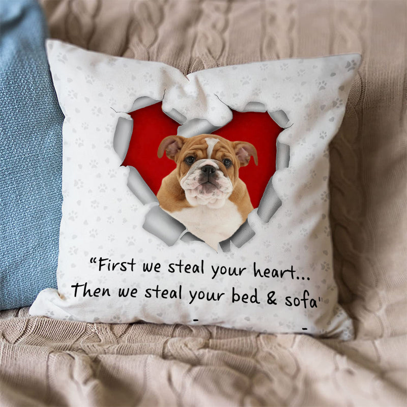 English Bulldog Steal Your Heart Pillowcase