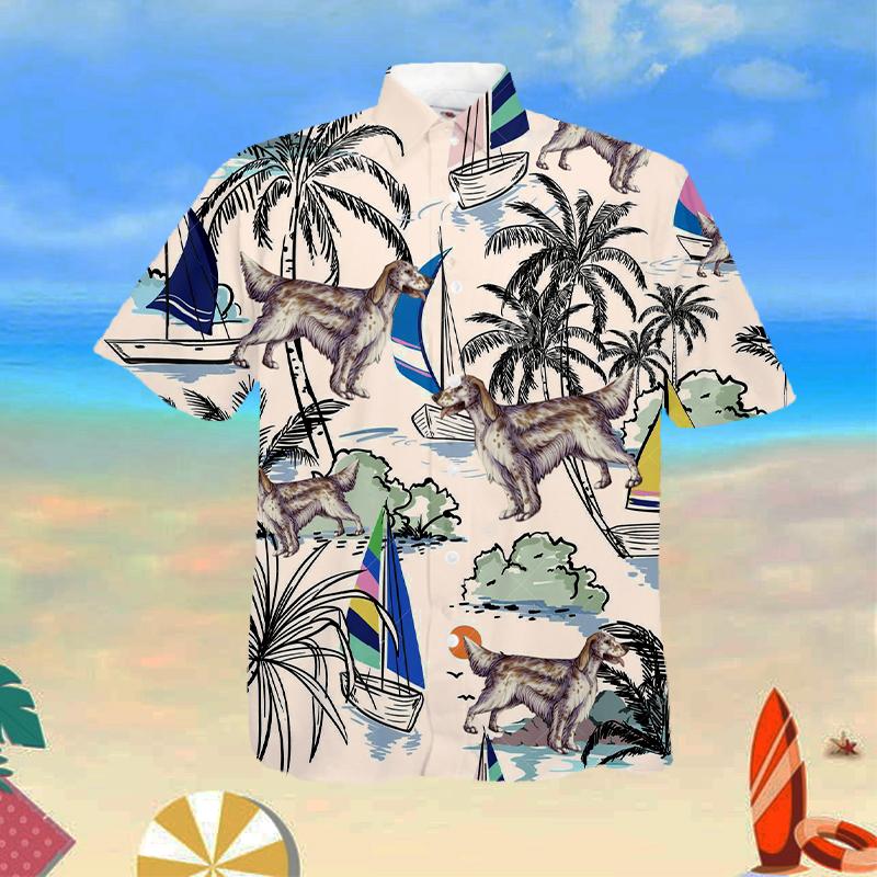 English Setter Summer Beach Hawaiian Shirt