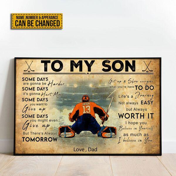 Custom Personalized Ice Hockey Poster, Canvas, Hockey Gifts, Gifts For Hockey Players