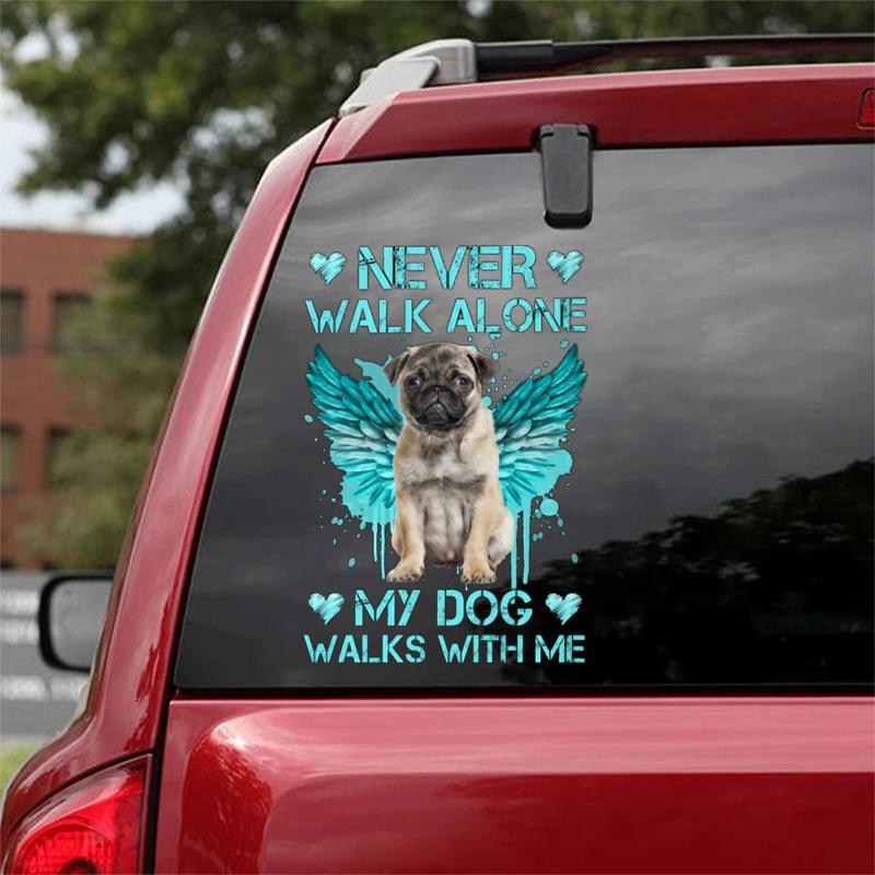 FAWN Pug 2 Walks With Me Sticker