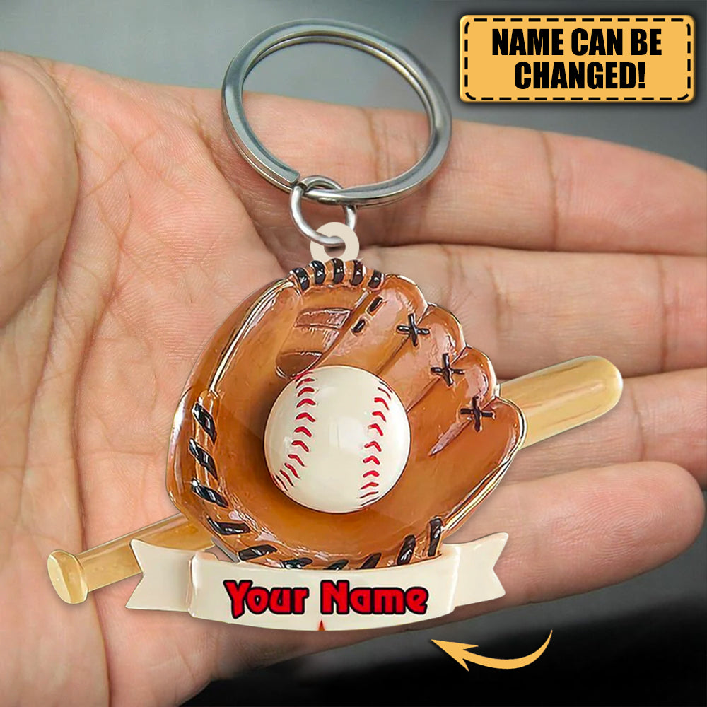 Personalized Keychain Gift For Baseball Lover