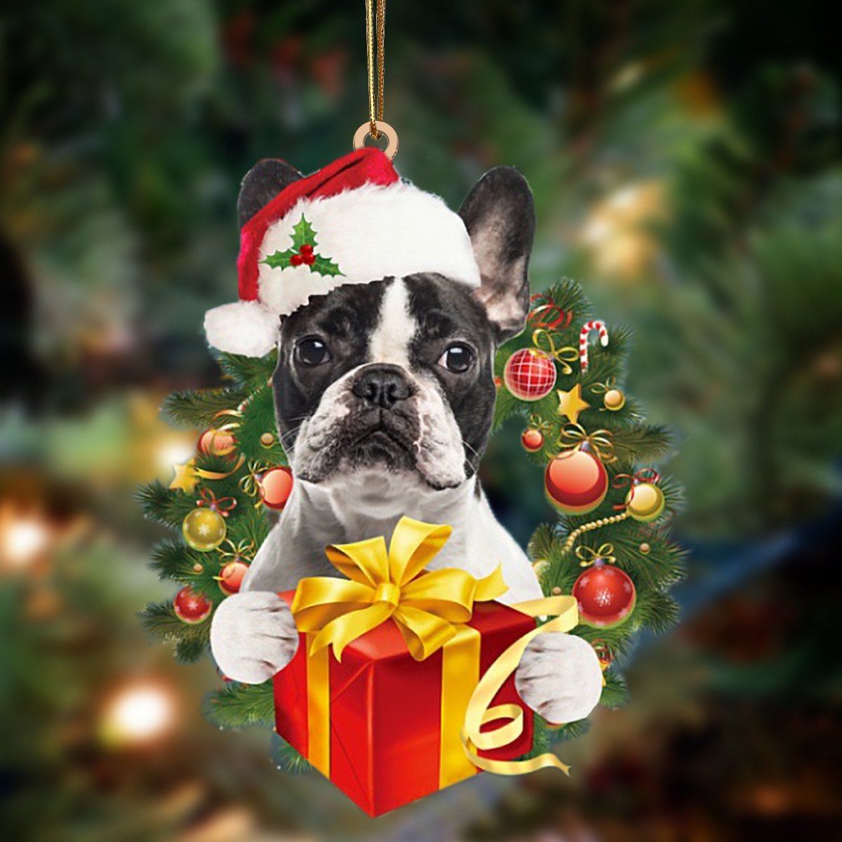 French Bulldog-Dogs give gifts Hanging Ornament