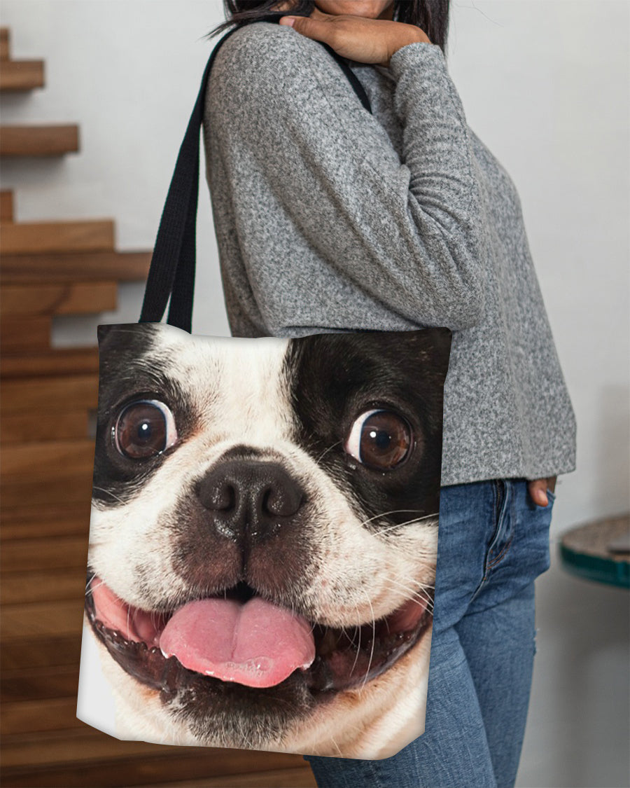 French Bulldog 3 Face Cloth Tote Bag