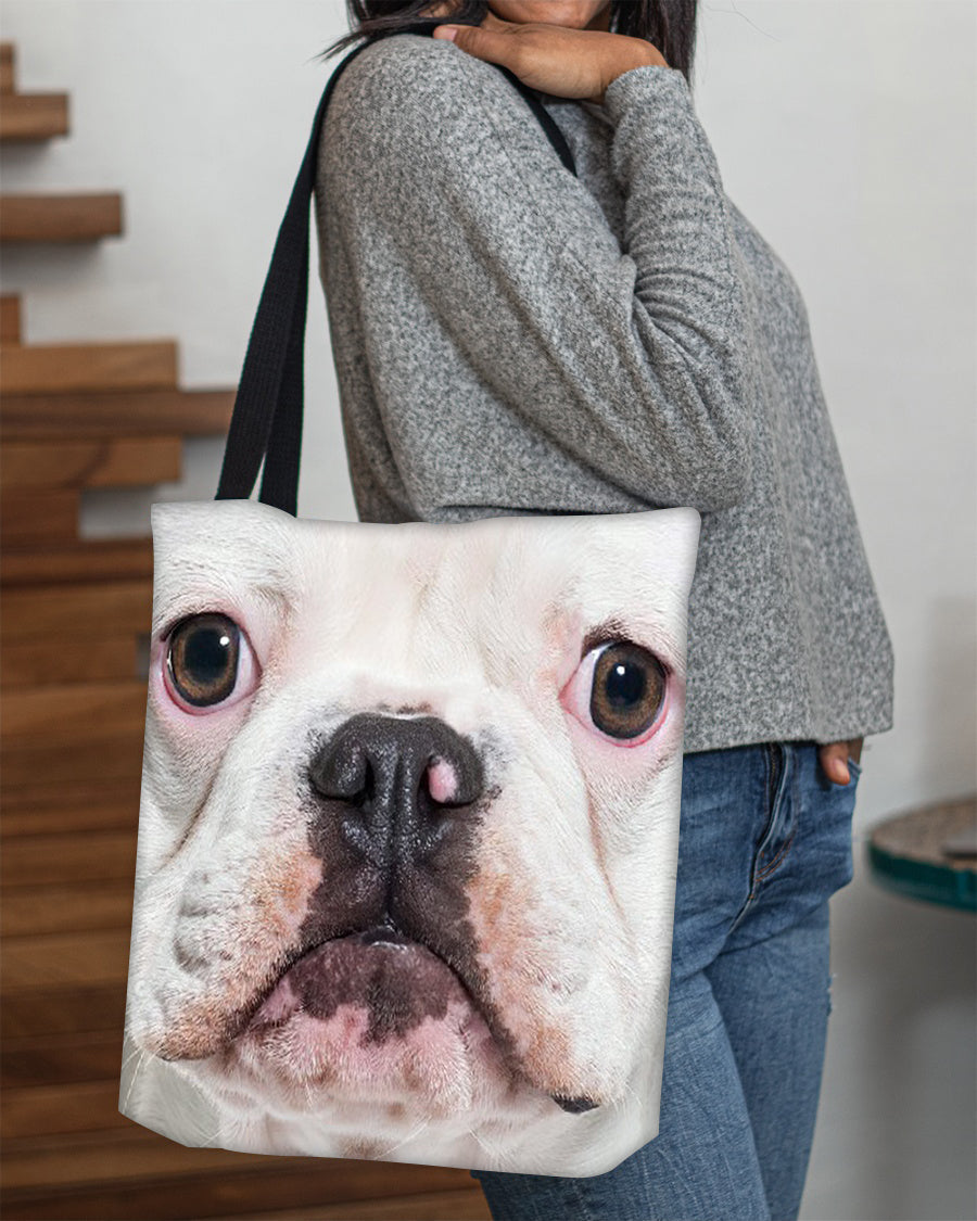 French Bulldog White Face Cloth Tote Bag