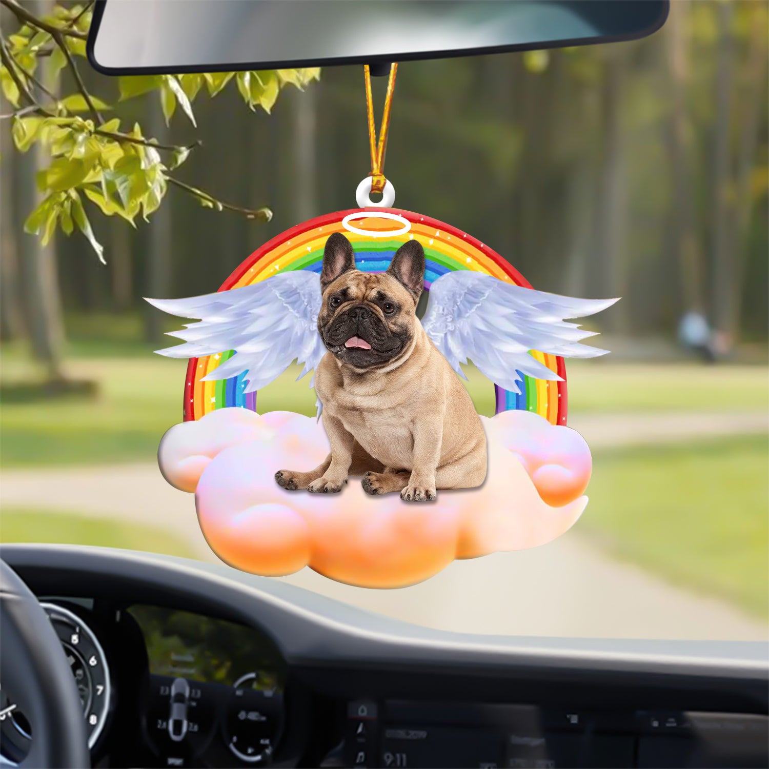 French Bulldog With Angel Wings Memorial Ornament