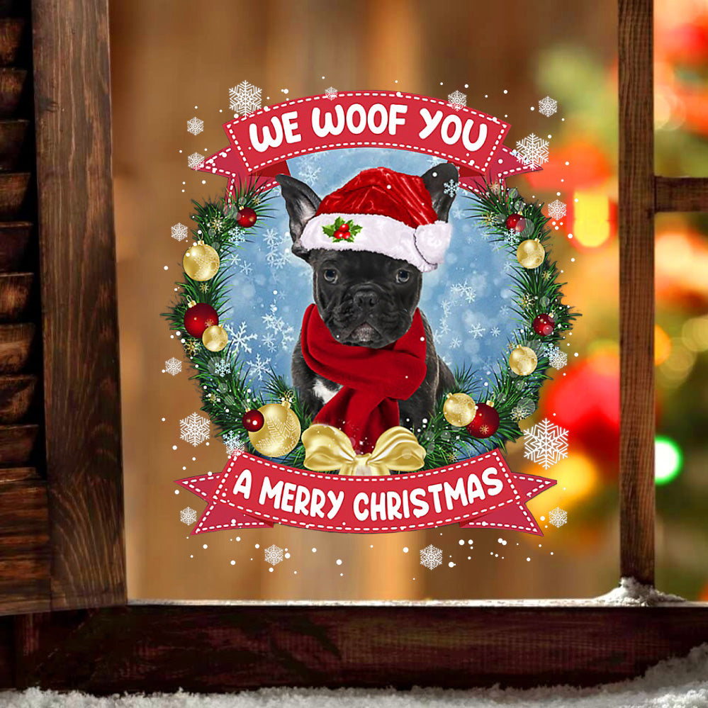 French Bulldog We Woof You Christmas Sticker