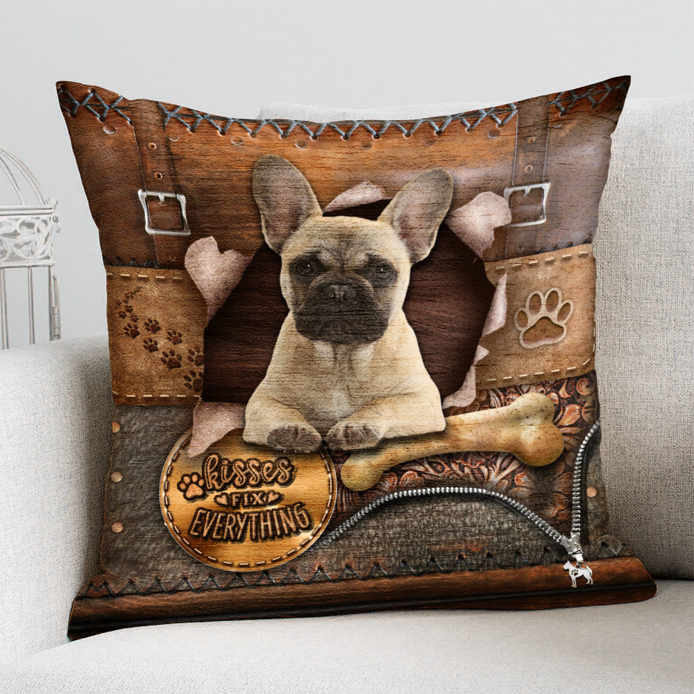 French Bulldog With Bone Retro Pillowcase