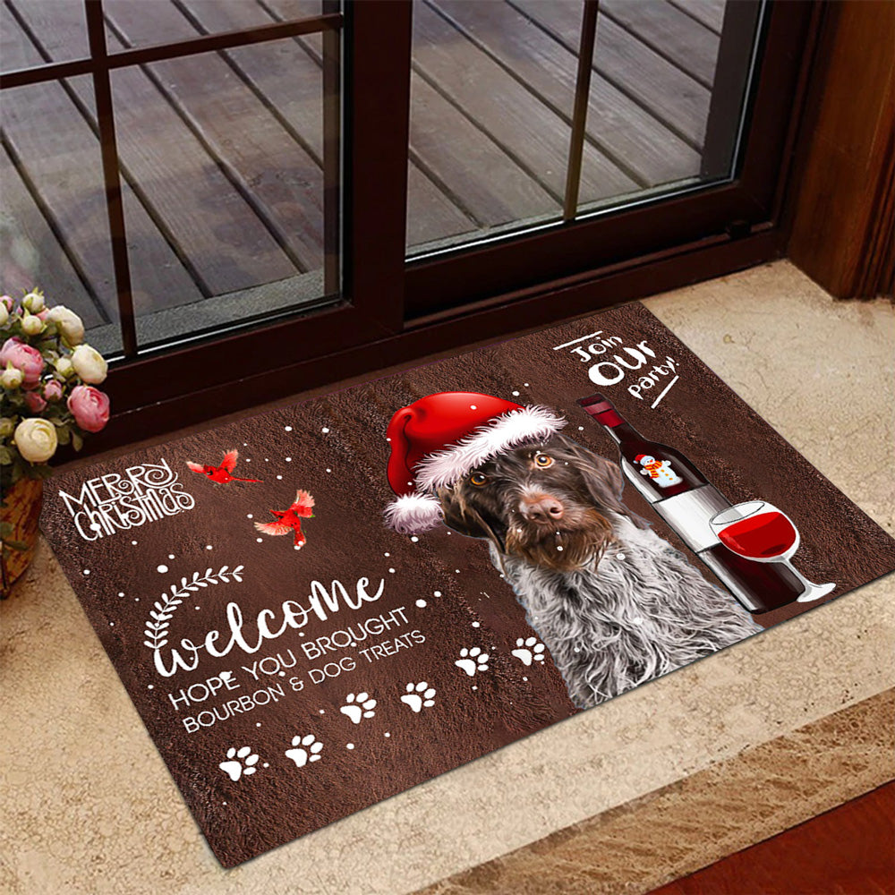 German Wirehaired Pointer Join Our Party Christmas Doormat