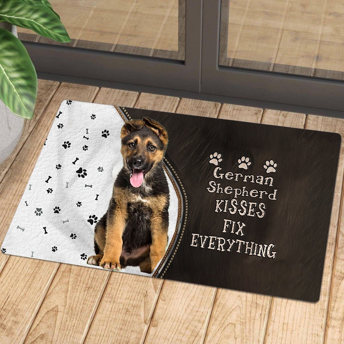 German Shepherd3 Kisses Fix Everything Doormat