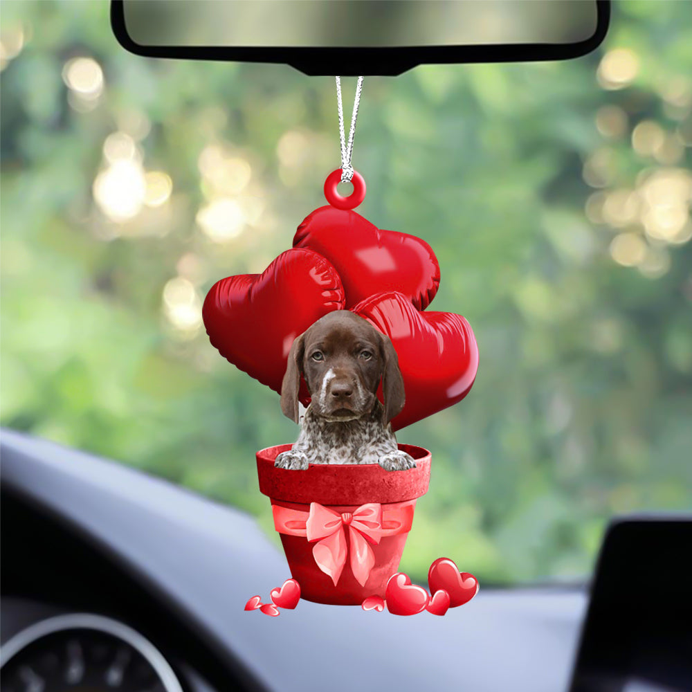 German Shorthaired Pointer Red Heart Balloon Ornament