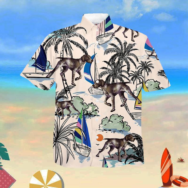 German Shorthaired Pointer Summer Beach Hawaiian Shirt