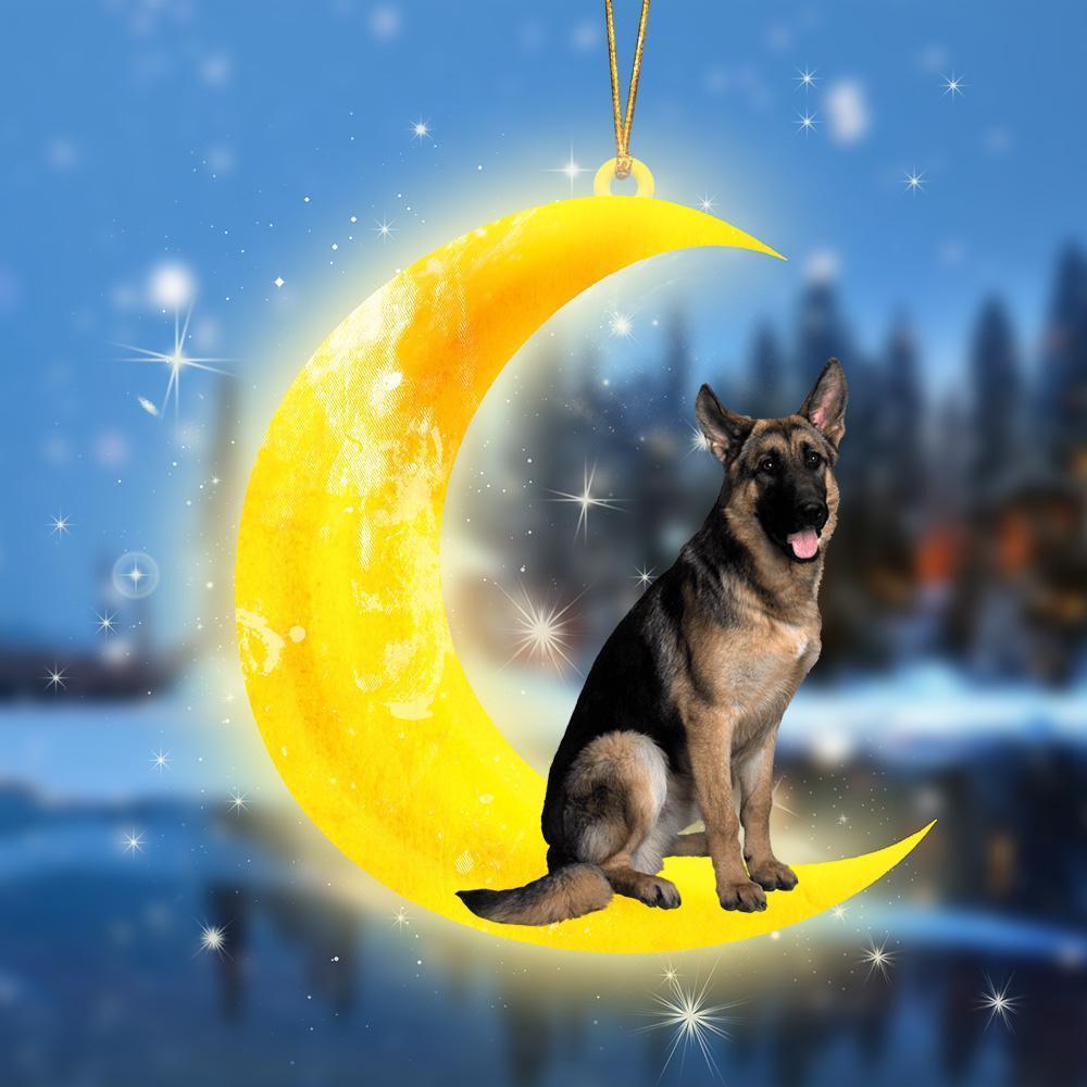 German Shepherd Dog Moon double-sided decoration