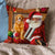 Golden Retriever With Santa Pillowcase
