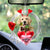 Golden Retriever 2  With Rose & Heart Balloon Ornament