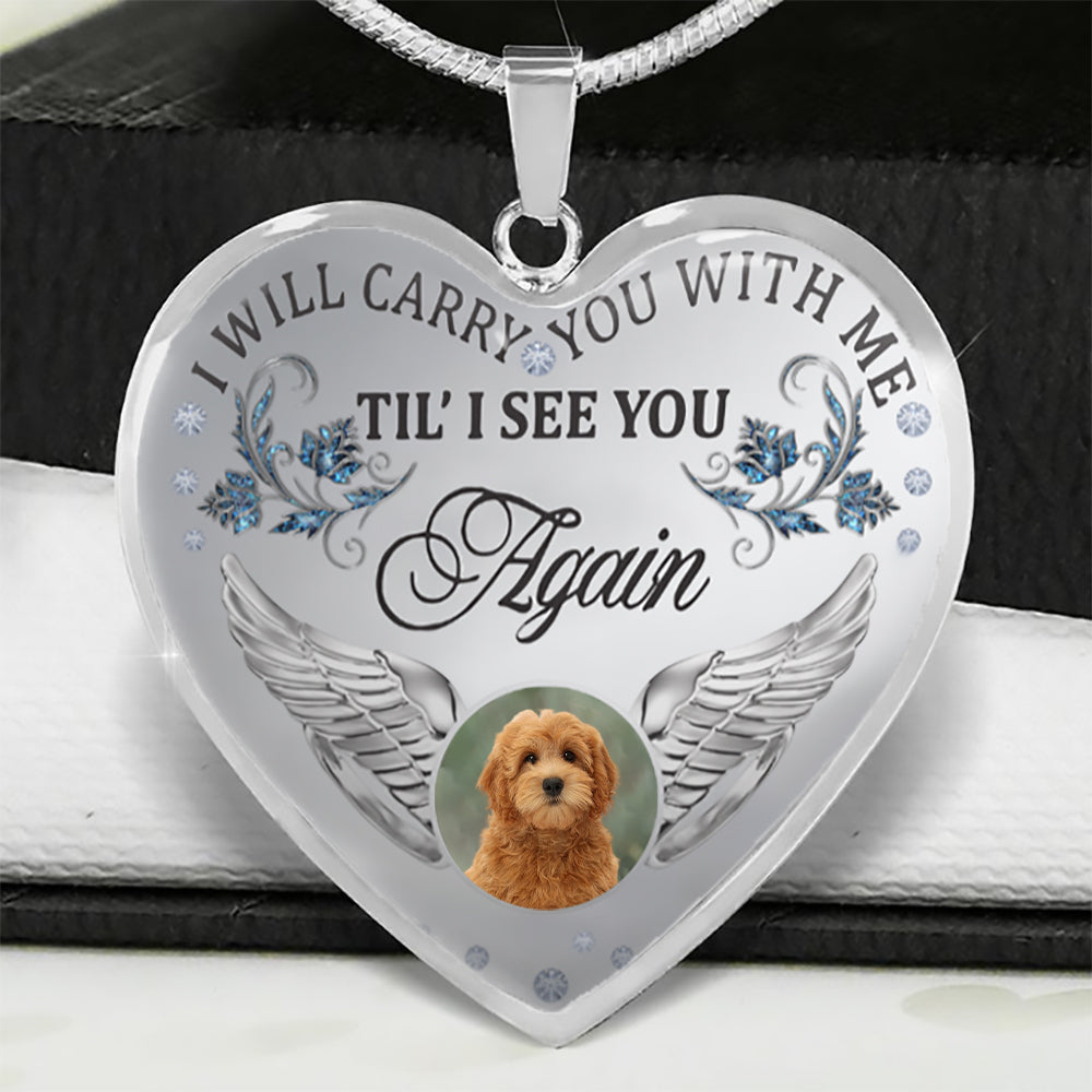 Goldendoodle Carry You With Me Memorial Necklace