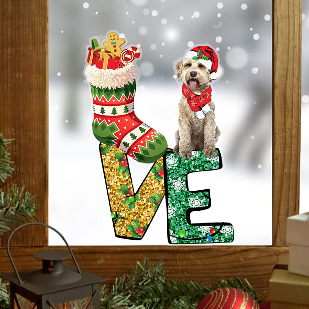 Goldendoodle LOVE Christmas Stocking Sticker