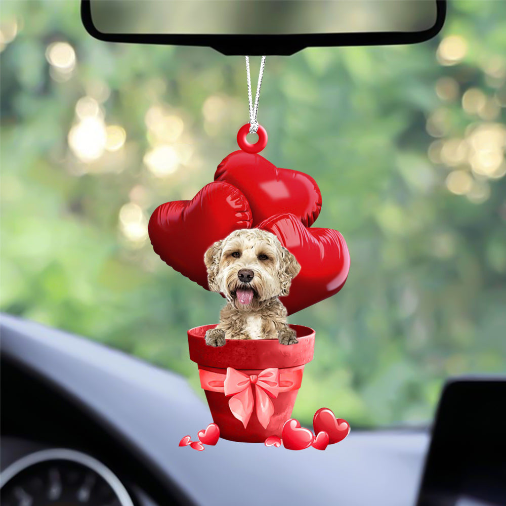 Goldendoodle Red Heart Balloon Ornament