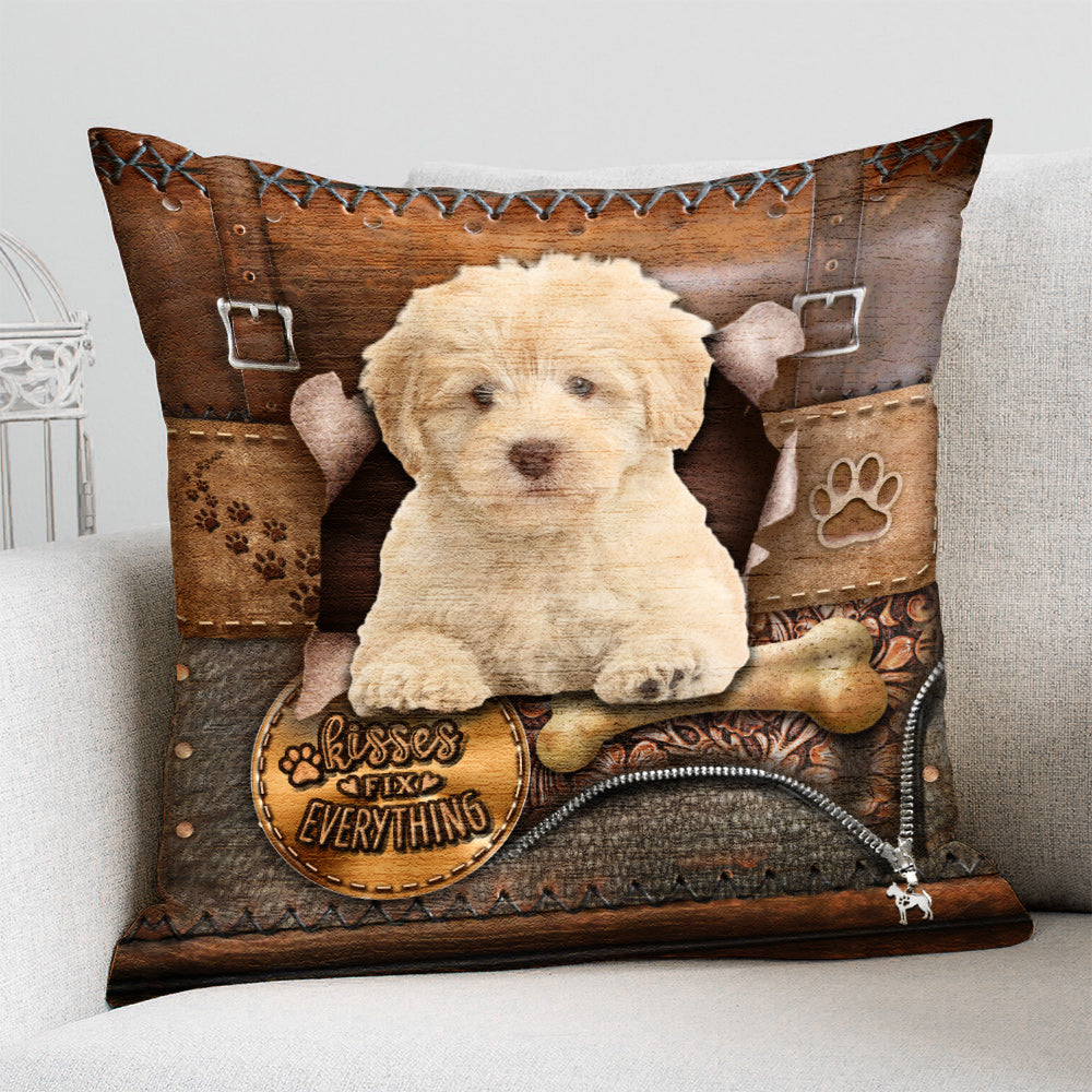 Goldendoodle With Bone Retro Pillowcase