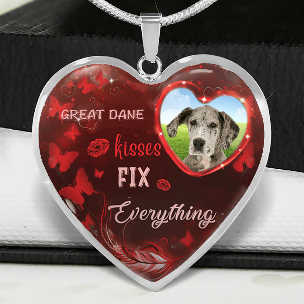 Great Dane Kisses Fix Everything Necklace