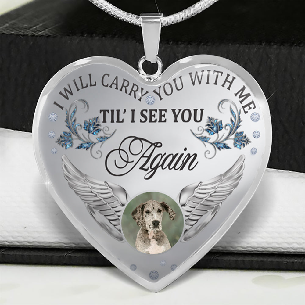 Great Dane Carry You With Me Memorial Necklace