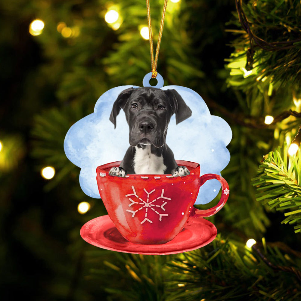 Great Dane On The Cup Christmas Ornament