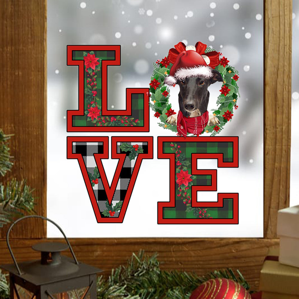 Love Greyhound Christmas Sticker