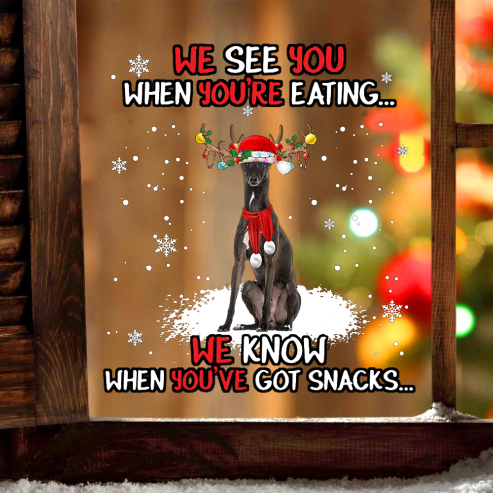 Greyhound We See You Christmas Sticker